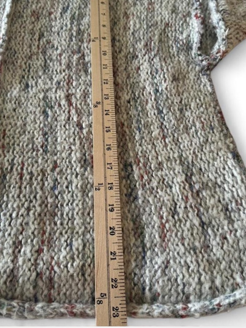 Anthropologie Pilcro Turtleneck Sweater Cream Brown Fleck Chunky Knit M - Picture 6 of 8